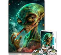 Puzzles 1000 pièces pour Adultes et Adolescents, Puzzles extraterrestres Fumeurs pour Adultes, Anti-Stress, défi Difficile, Jouets de décoration pour la Maison (Taille 38x26cm)