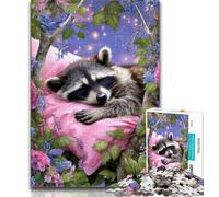 Puzzles 1000 pièces pour Adultes et Adolescents, Puzzles Fantaisie Raton Laveur pour Adultes, Jeux Amusants, décoration Murale, Cadeaux d'anniversaire et de Noël Uniques (Taille 38x26cm)
