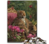 Puzzles 1000 pièces pour Adultes et Adolescents, Puzzles léopard pour Adolescents, pour Un Moment de détente à la Maison avec des pièces de Formes aléatoires entièrement emboîtables (50x75cm)