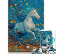 Puzzles 1000 pièces pour Adultes et Adolescents Puzzles Licorne Mystérieuse, avec Affiche et fiche de Questions-réponses pour Les 14 Ans et Plus (Taille 75x50cm)