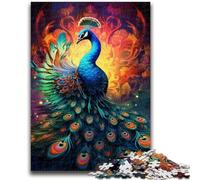 Puzzles 1000 pièces pour Adultes et Adolescents Puzzles psychédéliques Paon pour Adolescents Apprentissage éducatif pour Toute la Famille (50x75cm)