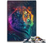 Puzzles 1000 pièces pour Adultes et Adolescents, Puzzles Tigres fantastiques pour Adolescents, Passe-Temps de Vacances avec Affiche et fiche de Questions-réponses Assorties (26x38cm)