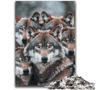 Puzzles 1000 pièces pour Adultes et Adolescents, Puzzles Wolf Pack, Anti-Stress, défi Difficile, Cadeaux du Père Noël Secret 38x26cm