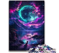 Puzzles 1000 pièces pour Adultes et Adolescents Renard sous la planète Jeux éducatifs Décoration de la Maison Jeu éducatif pour Anniversaire, Noël 50x75cm