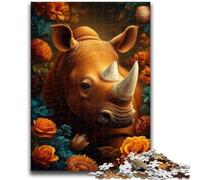 Puzzles 1000 pièces pour Adultes et Adolescents Rhinocéros mystérieux Convient aux Enfants de 14 Ans et Plus Jeux familiaux Offrez des Cadeaux pour Toute la Famille 50x75cm