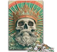 Puzzles 1000 pièces pour Adultes et Adolescents, Roi Squelette, défi d'intelligence cérébrale, Jouets addictifs, Cadeau Amusant pour Les 14 Ans et Plus, 38x26cm