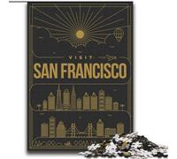 Puzzles 1000 pièces pour Adultes et Adolescents San Francisco Californie Staycation Kill Time avec pièces entièrement emboîtables de Formes aléatoires (38x52cm) 1000 pièces