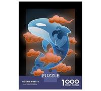 Puzzles 1000 Pièces pour Adultes Et Adolescents Spiritual Killer Whale Puzzles Anti-Stress, Décoration Intérieure, Cadeaux Uniques d'anniversaire Et De Noël 52x38cm/1000pcs