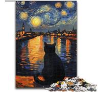 Puzzles 1000 pièces pour Adultes et Adolescents Star Cat pour et à partir de 14 Ans Jeu Pratique Jeu de Noël Cadeaux (Taille 50x75cm)