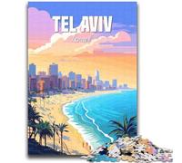 Puzzles 1000 pièces pour Adultes et Adolescents Tel Aviv Jouets éducatifs Jeux Anti-Stress Collection Artistes, Beaux-Arts (Taille 38x52cm)