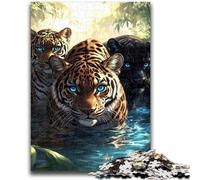 Puzzles 1000 pièces pour Adultes et Adolescents, Trois Tigres, Jouets éducatifs, Anti-Stress, Collection d'artistes, Beaux-Arts, 50x75cm