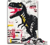 Puzzles 1000 pièces pour Adultes et Adolescents Tyrannosaurus Rex Graffiti pour Les 14 Ans et Plus Jeux Amusants Activités Amusantes à la Maison, Cadeaux d'anniversaire, Cadeaux de Voyage 50x75cm