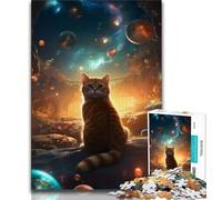Puzzles 1000 pièces pour Adultes et Adolescents Univers des Chats Puzzles pour Adolescents Apprentissage éducatif pour est idéal comme Cadeau pour Toute la Famille 38x26cm