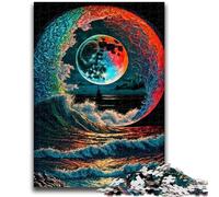 Puzzles 1000 pièces pour Adultes et Adolescents Vagues colorées pour Les Plus de 14 Ans Jouets Anti-Stress Cadeau d'anniversaire de Noël 50x75cm