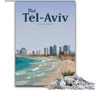 Puzzles 1000 pièces pour Adultes et Adolescents, Visite de Tel Aviv, adaptés aux Personnes de 14 Ans et Plus, Jeux éducatifs, Cadeaux du Père Noël Secret, 26x38cm