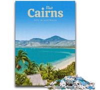 Puzzles 1000 pièces pour Adultes et Adolescents Visitez Cairns Puzzles pour Adolescents, avec Affiche et fiche de Questions-réponses pour Les 14 Ans et Plus (50x75cm)