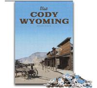 Puzzles 1000 pièces pour Adultes et Adolescents, visitez Cody, Wyoming, adaptés aux Personnes de 14 Ans et Plus, Jeux éducatifs, Cadeaux du Père Noël Secret, 75x100cm