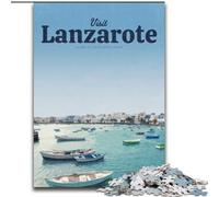 Puzzles 1000 pièces pour Adultes et Adolescents, visitez Lanzarote, pour Un Jeu éducatif, Un défi, Un Jouet pour améliorer la mémoire, pour Les 14 Ans, 50x75cm