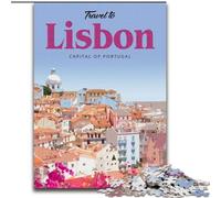 Puzzles 1000 pièces pour Adultes et Adolescents Visitez Lisbonne pour et à partir de 14 Ans Jouez aux Jouets Car C'est idéal comme Cadeau pour Toute la Famille (26x38cm) 1000pcs