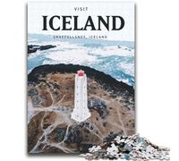 Puzzles 1000 pièces pour Adultes et Adolescents Visitez l'Islande pour Les 14 Ans et Plus Jeu Impossible Cadeau d'anniversaire de Noël (Taille 38x52cm)