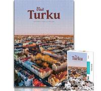 Puzzles 1000 pièces pour Adultes et Adolescents Visitez Turku, Anti-Stress Staycation Kill Time Enhance Love Between Couples (38x26cm)