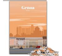 Puzzles 1000 pièces pour Adultes et Adolescents, Voyage à Gênes, Jeu éducatif, défi, Jouet pour améliorer la mémoire, pour Les 14 Ans, 50x75cm