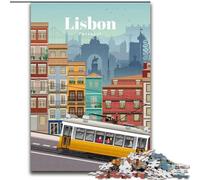Puzzles 1000 pièces pour Adultes et Adolescents, Voyage à Lisbonne, séjour de Vacances, Tuer Le Temps avec des pièces entièrement emboîtables de Formes aléatoires (50x75cm) 1000 pièces