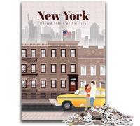 Puzzles 1000 pièces pour Adultes et Adolescents, Voyage à New York, Jouets éducatifs, Jeux Anti-Stress, Collection d'artistes, Beaux-Arts (Taille 38x26cm)