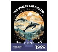 Puzzles 1000 Pièces pour Adultes Et Adolescents Whales in to The Moon Puzzles Anti-Stress, Décoration Intérieure, Cadeaux Uniques d'anniversaire Et De Noël 70x50cm/1000pcs