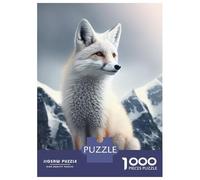 Puzzles 1000 Pièces pour Adultes Et Adolescents White Snow Fox Puzzles Anti-Stress, Décoration Intérieure, Cadeaux Uniques d'anniversaire Et De Noël 70x50cm/1000pcs