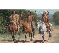 Puzzles 1000 pièces pour Adultes et Enfants Puzzles Indiens d'Amérique pour Chevaux pour la décoration de la Maison 70x50CM