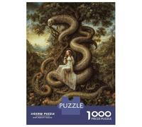 Puzzles 1000 Pièces pour Adultes Eve and Serpent Puzzles pour Adultes, Jouets À Monter Soi-même, Décoration Intérieure, Cadeaux d'anniversaire Et De Noël Uniques 52x38cm/1000pcs