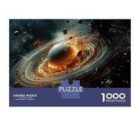 Puzzles 1000 Pièces pour Adultes Exploring Saturn's Rings A Journey Through Space Puzzles pour Adultes, Jeux De Détente, Cadeaux pour Femmes, Cadeaux d'anniversaire Et De Noël Uniques 70x50cm/1000pcs