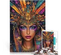 Puzzles 1000 pièces pour Adultes Exquise Reine égyptienne Fabriqué en Carton Convient aux 14 Ans et Plus Loisirs en Famille C'est Un pour Toute la Famille。Taille:26x38cm/10.24x14.96pouce