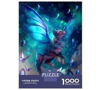 Puzzles 1000 Pièces pour Adultes Fantasy Fox with Butterfly Wings Puzzles pour Adultes, Jouet, Décoration Murale, Amusant Et Humoristique, Idéal pour Stimuler Le Cerveau 52x38cm/1000pcs