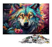 Puzzles 1000 pièces pour Adultes Fantasy Moonlight Wolf Puzzle Difficile Une œuvre d'art pour Les Adolescents de 14 Ans et Plus 1000 pièces (38 x 26 cm)