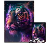Puzzles 1000 pièces pour Adultes Fantasy Tiger Puzzles Difficiles pour Adultes pour Les Adolescents, Les Couples et Les Amis pour Les Anniversaires, Noël 26x38cm/10,23x14,96 Pouces