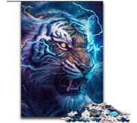 Puzzles 1000 pièces pour Adultes Fantasy Tiger Puzzles en Carton Taille 26x38cm Cadeau Parfait pour Les Anniversaires et Les Vacances