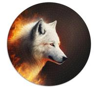 Puzzles 1000 pièces pour Adultes Fantasy Wolf Puzzles Ronds 1000 pièces pour Adultes pour Adolescents et familles, décoration DIY Parfaite et défi cérébral 67,5 x 67,5 cm