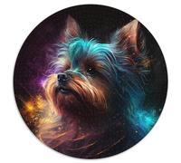 Puzzles 1000 pièces pour Adultes Fantasy Yorkshire Terrier Puzzles pour Adultes Idéal pour Les Amoureux, du Nouvel an, de la Saint-Valentin (Taille 67,5 x 67,5 cm)
