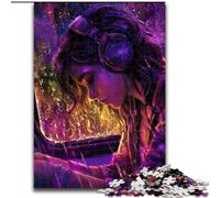 Puzzles 1000 pièces pour Adultes, Femme écoutant de la Musique, Jeu interactif Familial, décoration d'intérieur DIY, Cadeau de défi cérébral (Taille 26x38cm)
