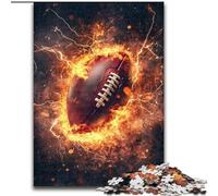 Puzzles 1000 pièces pour Adultes Flame Rugby Anti-Stress Défi Difficile avec Affiche et fiche de Questions-réponses Assorties 26x38cm