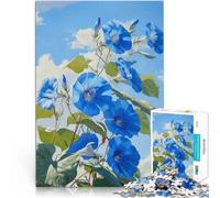 Puzzles 1000 pièces pour Adultes Fleur de Gloire du Matin Bleue Jouets de Divertissement Familial Bon Cadeau 38x26cm