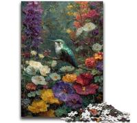 Puzzles 1000 pièces pour Adultes Fleurs et Oiseaux Difficile à compléter mais Amusant et Humoristique avec Affiche et Feuille de Questions correspondantes 26x38cm