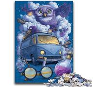 Puzzles 1000 pièces pour Adultes Fleurs Hibou Jeu éducatif Familial avec pièces entièrement emboîtables de Formes aléatoires 50x75cm
