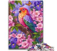 Puzzles 1000 pièces pour Adultes Fleurs Perroquet Jeu Stimulant et Jeu Familial avec pièces entièrement emboîtables de Formes aléatoires 50x75cm