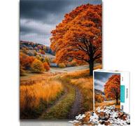 Puzzles 1000 pièces pour Adultes, forêt d'automne, Jouets de Jeu, Chaque pièce est Unique - Jeu Familial Stimulant et Amusant (Taille 75x50cm)