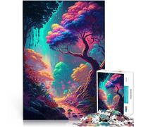 Puzzles 1000 pièces pour Adultes Forêt enchantée 3 Séjour Anti-Stress pour Tuer Le Temps avec Affiche et Feuille de Questions correspondantes 52x38cm