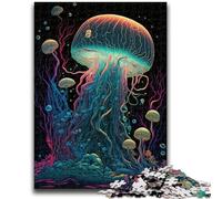 Puzzles 1000 pièces pour Adultes Forêts de Champignons psychédéliques Convient aux 14 Ans et Plus Jouet intellectuel Jeu éducatif pour Anniversaire et Noël 50x75cm