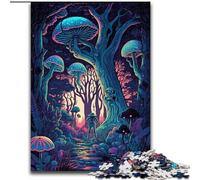 Puzzles 1000 pièces pour Adultes Forêts de Champignons psychédéliques Puzzles 1000 pièces pour Adultes Interaction familiale et défi cérébral, défi d'activité familiale (Taille 26x38cm)